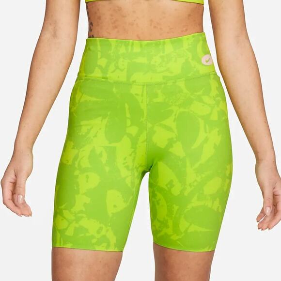 Nike One Luxe Icon Clash Training Shorts Green Pull-On Stretch Size Small NWT - Picture 1 of 10